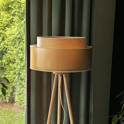 Duolla - Lampadaire WOOD BOHO 1xE27/15W/230V d. 45 cm cuivre/marron/beige