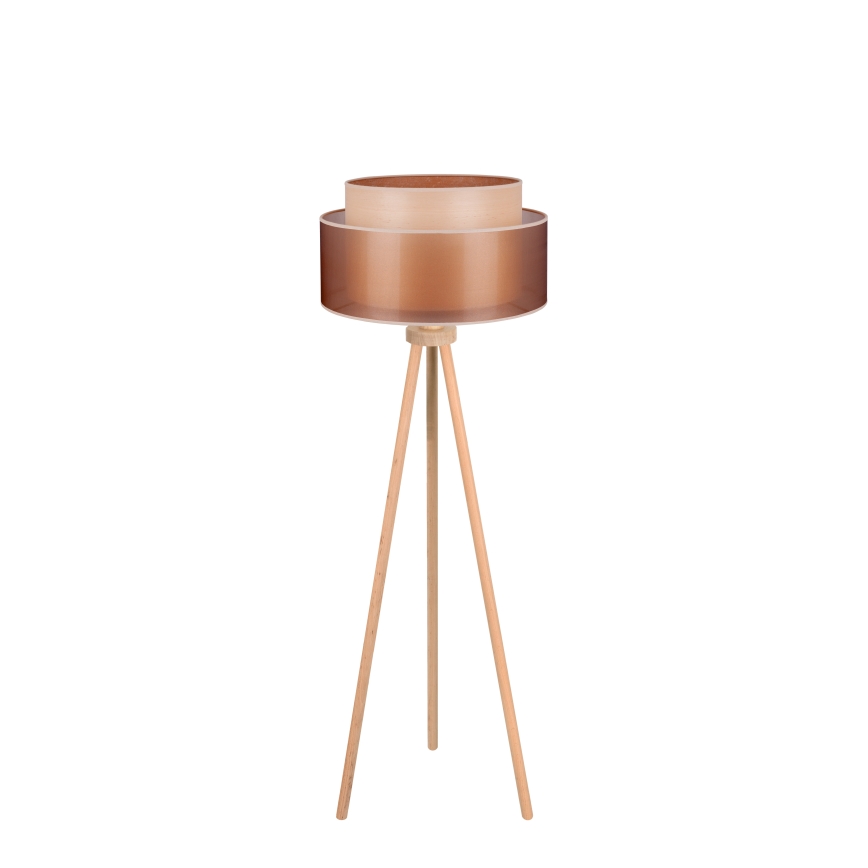 Duolla - Lampadaire WOOD BOHO 1xE27/15W/230V d. 45 cm cuivre/marron/beige