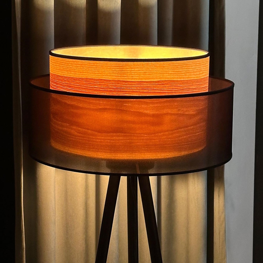 Duolla - Lampadaire WOOD BOHO 1xE27/15W/230V d. 45 cm noir/beige