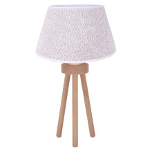 Duolla - Lampe de table BOUCLE 1xE27/15W/230V blanc/bois