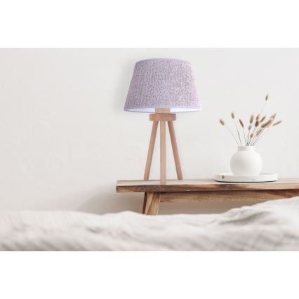 Duolla - Lampe de table BOUCLE 1xE27/15W/230V d. 28 cm gris/bois