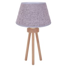Duolla - Lampe de table BOUCLE 1xE27/15W/230V gris/bois