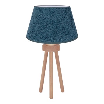 Duolla - Lampe de table BOUCLE 1xE27/15W/230V turquoise/bois