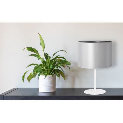 Duolla - Lampe de table CANNES 1xE14/15W/230V d. 20 cm argent/blanc
