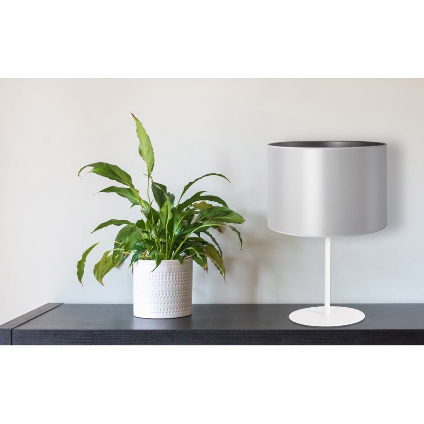 Duolla - Lampe de table CANNES 1xE14/15W/230V d. 20 cm argent/blanc