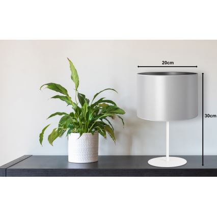 Duolla - Lampe de table CANNES 1xE14/15W/230V d. 20 cm argent/blanc