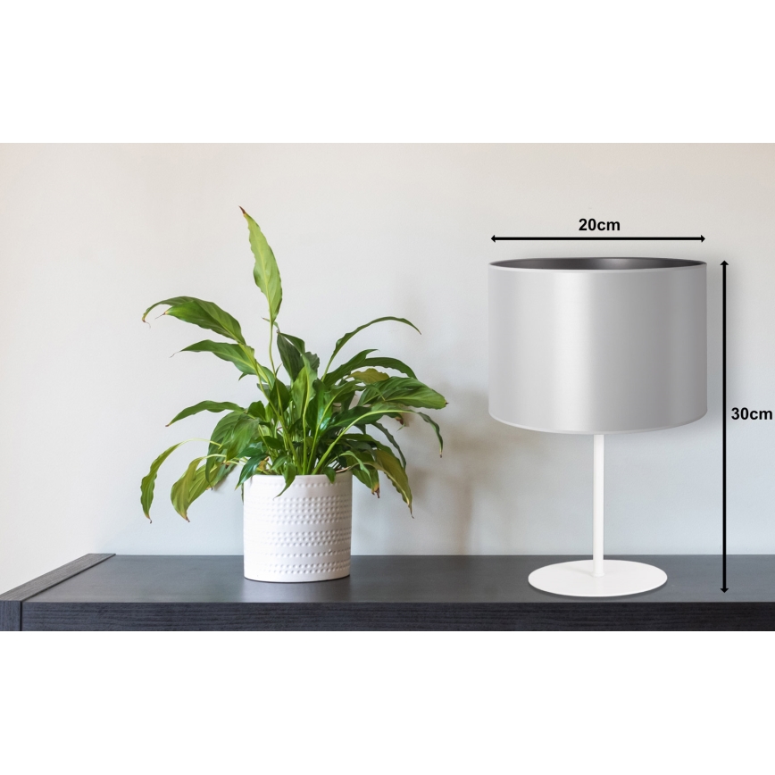 Duolla - Lampe de table CANNES 1xE14/15W/230V d. 20 cm argent/blanc