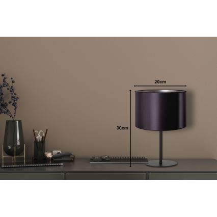 Duolla - Lampe de table CANNES 1xE14/15W/230V d. 20 cm noir/argent
