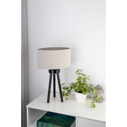 Duolla - Lampe de table OVAL 1xE27/15W/230V d. 30 cm gris