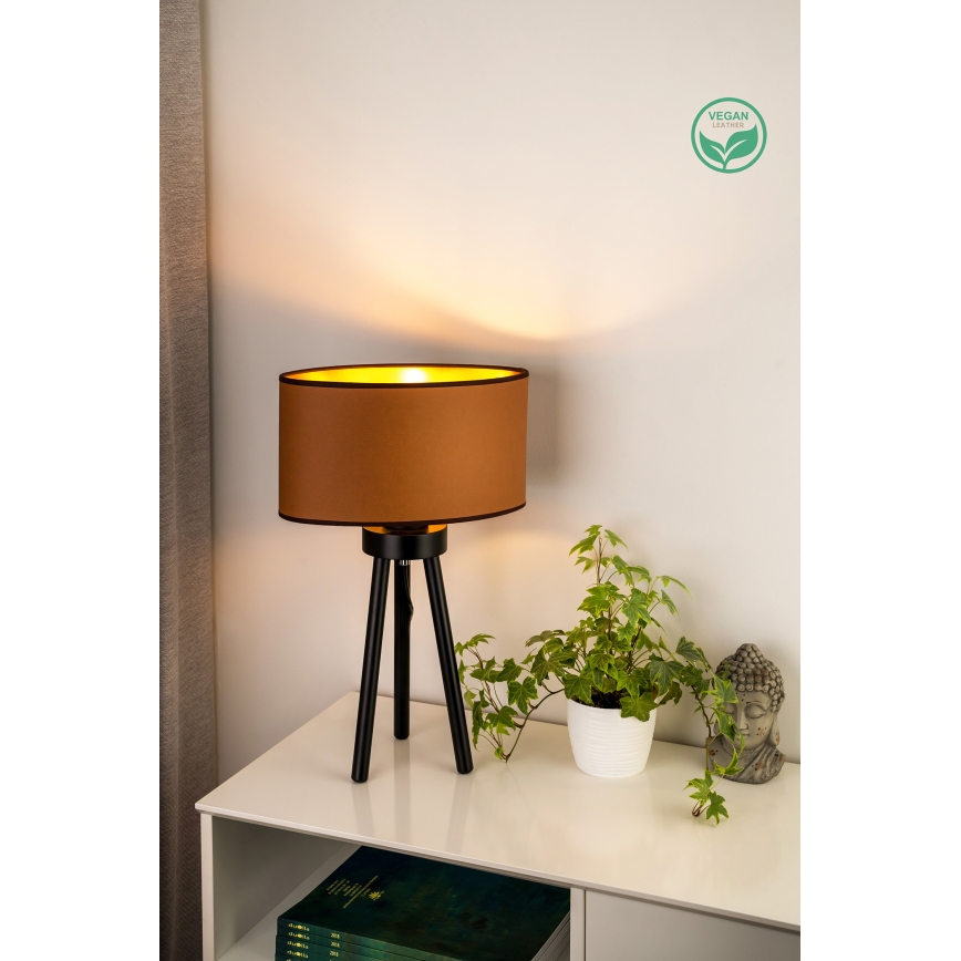 Duolla - Lampe de table OVAL VEGAN 1xE27/15W/230V d. 30 cm marron