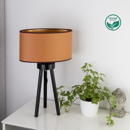 Duolla - Lampe de table OVAL VEGAN 1xE27/15W/230V d. 30 cm marron