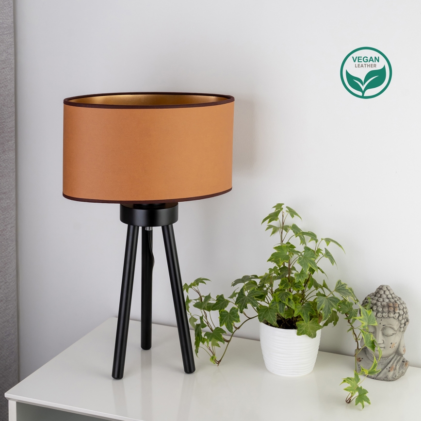 Duolla - Lampe de table OVAL VEGAN 1xE27/15W/230V d. 30 cm marron