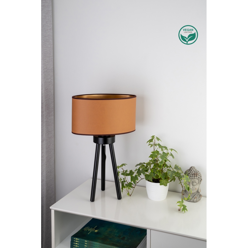 Duolla - Lampe de table OVAL VEGAN 1xE27/15W/230V d. 30 cm marron