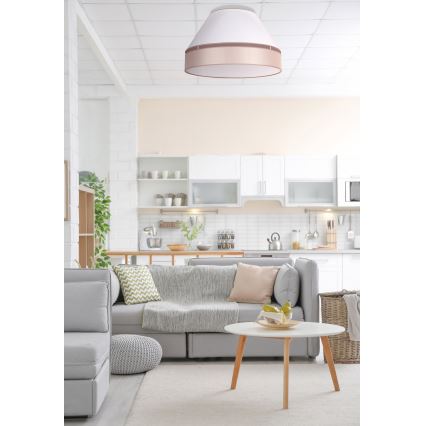 Duolla - Plafonnier AVIGNON 1xE27/15W/230V diam. 50 cm blanc/beige