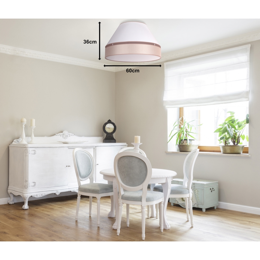 Duolla - Plafonnier AVIGNON 3xE27/15W/230V diam. 60 cm blanc/beige