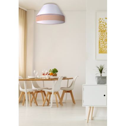 Duolla - Plafonnier AVIGNON 3xE27/15W/230V diam. 60 cm blanc/marron