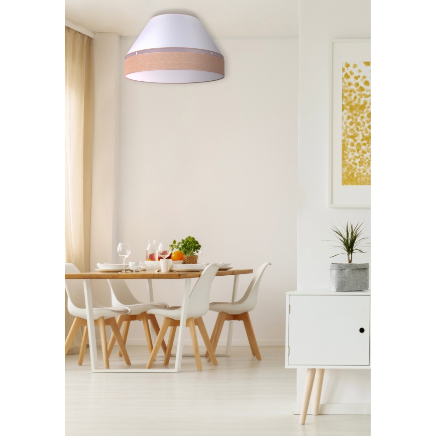 Duolla - Plafonnier AVIGNON 3xE27/15W/230V diam. 60 cm blanc/marron