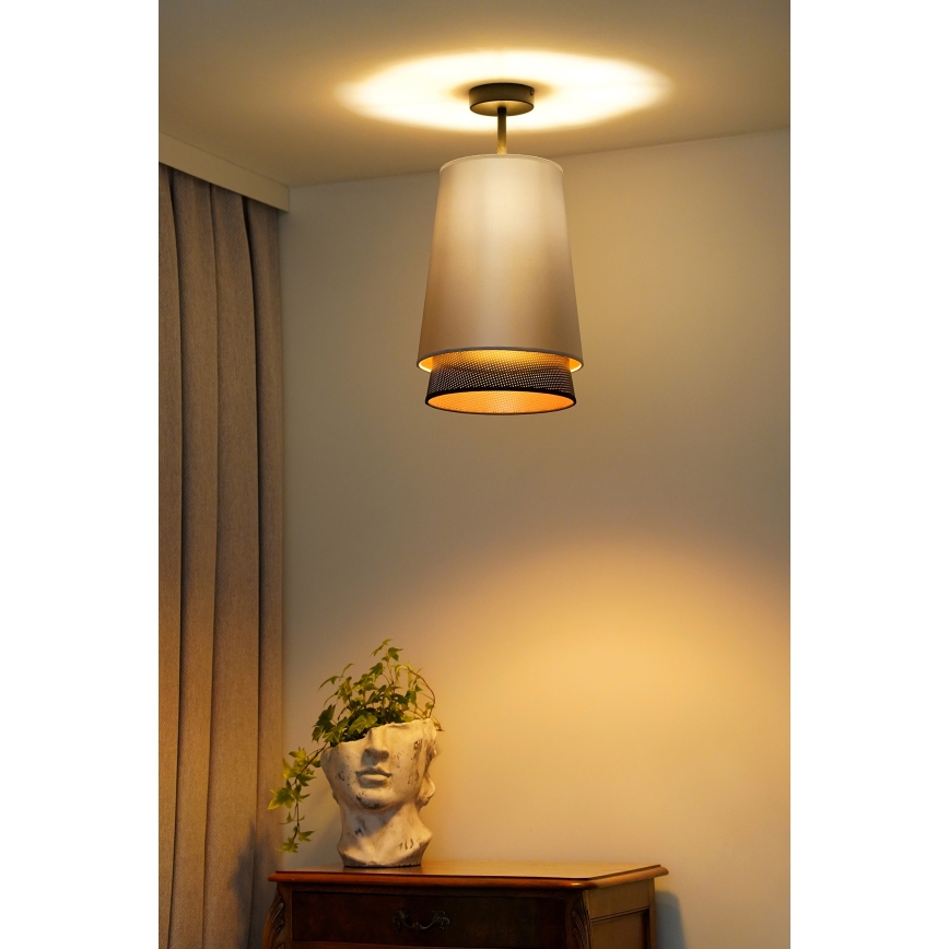 Duolla - Plafonnier BELL SHINY 1xE27/15W/230V d. 25 cm argent/noir