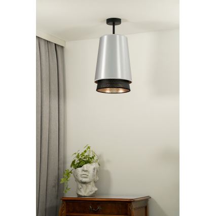 Duolla - Plafonnier BELL SHINY 1xE27/15W/230V d. 25 cm argent/noir