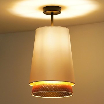 Duolla - Plafonnier BELL SHINY 1xE27/15W/230V d. 25 cm blanc/cuivre