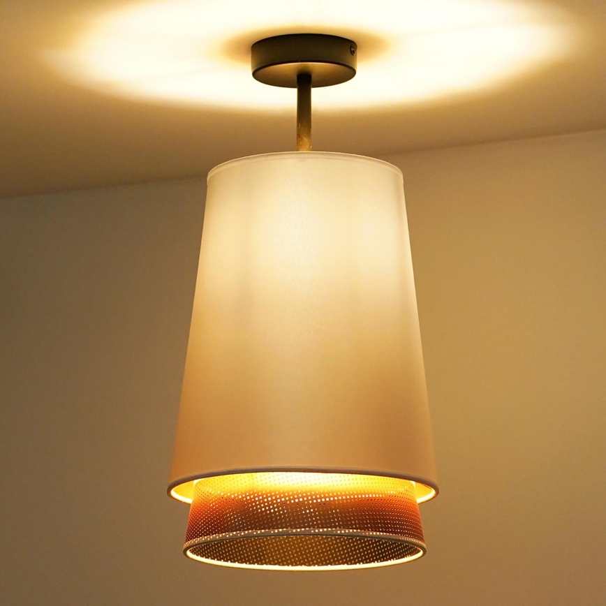 Duolla - Plafonnier BELL SHINY 1xE27/15W/230V d. 25 cm blanc/cuivre