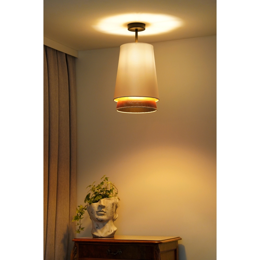 Duolla - Plafonnier BELL SHINY 1xE27/15W/230V d. 25 cm blanc/cuivre