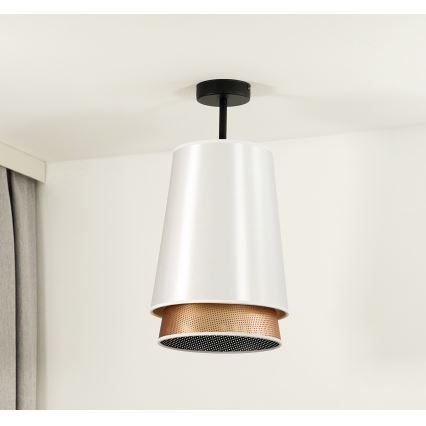 Duolla - Plafonnier BELL SHINY 1xE27/15W/230V d. 25 cm blanc/cuivre