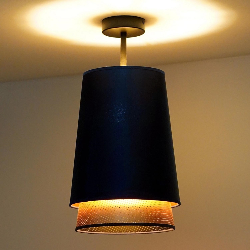 Duolla - Plafonnier BELL SHINY 1xE27/15W/230V d. 25 cm bleu/cuivre