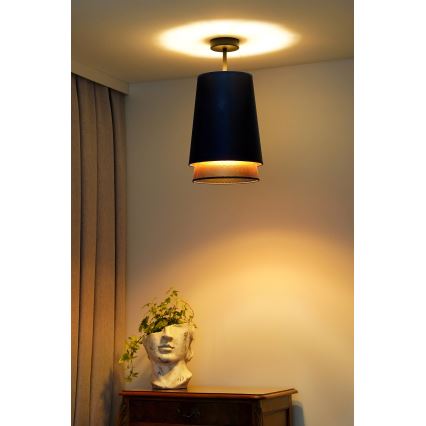 Duolla - Plafonnier BELL SHINY 1xE27/15W/230V d. 25 cm bleu/cuivre