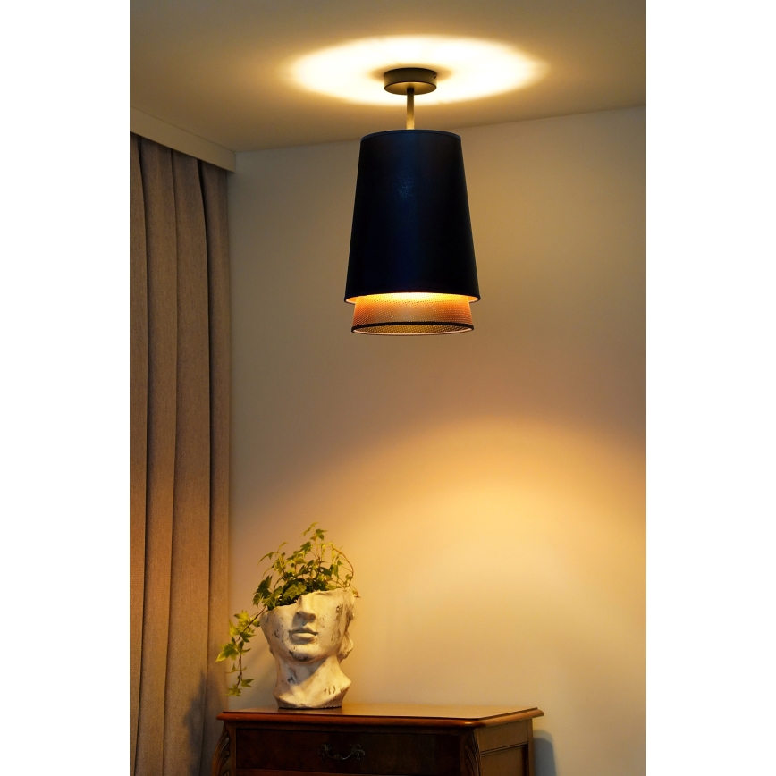 Duolla - Plafonnier BELL SHINY 1xE27/15W/230V d. 25 cm bleu/cuivre