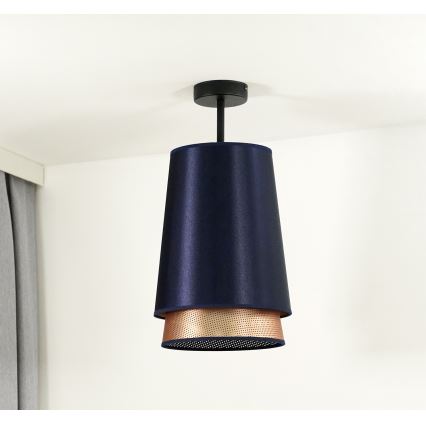 Duolla - Plafonnier BELL SHINY 1xE27/15W/230V d. 25 cm bleu/cuivre
