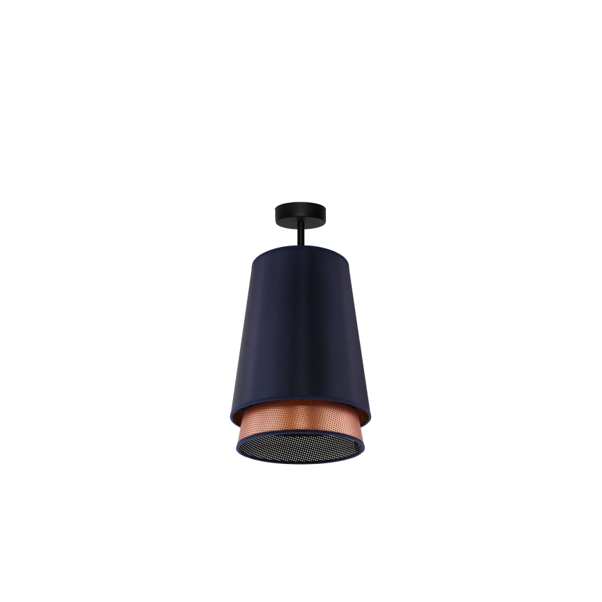 Duolla - Plafonnier BELL SHINY 1xE27/15W/230V d. 25 cm bleu/cuivre