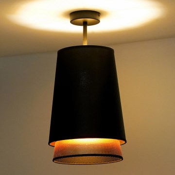 Duolla - Plafonnier BELL SHINY 1xE27/15W/230V d. 25 cm noir/cuivre