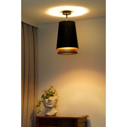 Duolla - Plafonnier BELL SHINY 1xE27/15W/230V d. 25 cm noir/cuivre