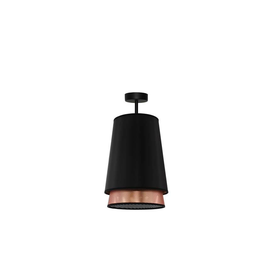Duolla - Plafonnier BELL SHINY 1xE27/15W/230V d. 25 cm noir/cuivre
