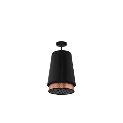 Duolla - Plafonnier BELL SHINY 1xE27/15W/230V d. 25 cm noir/cuivre