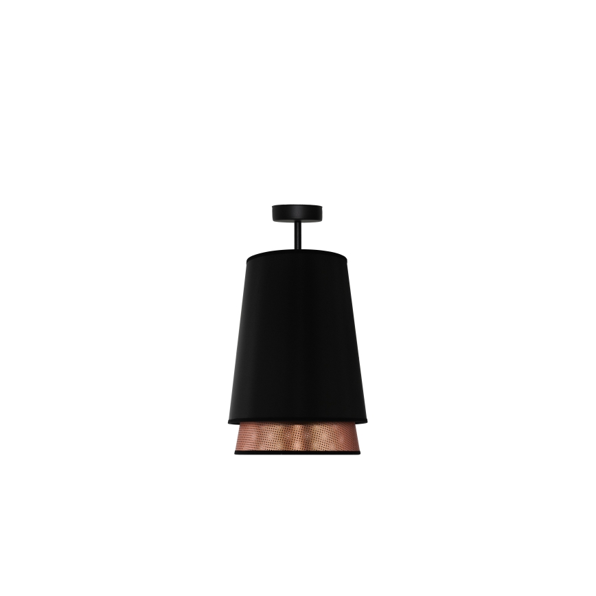 Duolla - Plafonnier BELL SHINY 1xE27/15W/230V d. 25 cm noir/cuivre