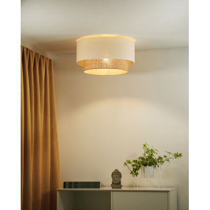 Duolla - Plafonnier BOHO 1xE27/15W/230V d. 45 cm beige/marron