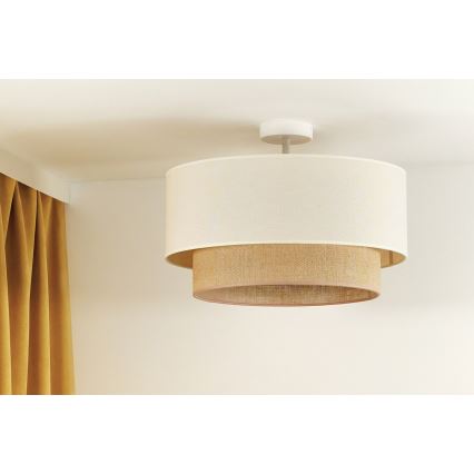 Duolla - Plafonnier BOHO 1xE27/15W/230V d. 45 cm crème/marron