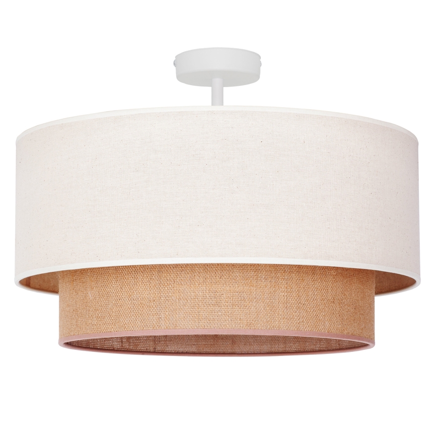 Duolla - Plafonnier BOHO 1xE27/15W/230V d. 45 cm crème/marron