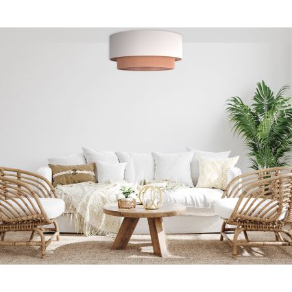 Duolla - Plafonnier BOHO 3xE27/15W/230V d. 60 cm beige/marron