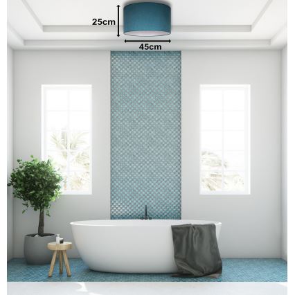 Duolla - Plafonnier BRISTOL 1xE27/15W/230V d. 45 cm turquoise/blanc