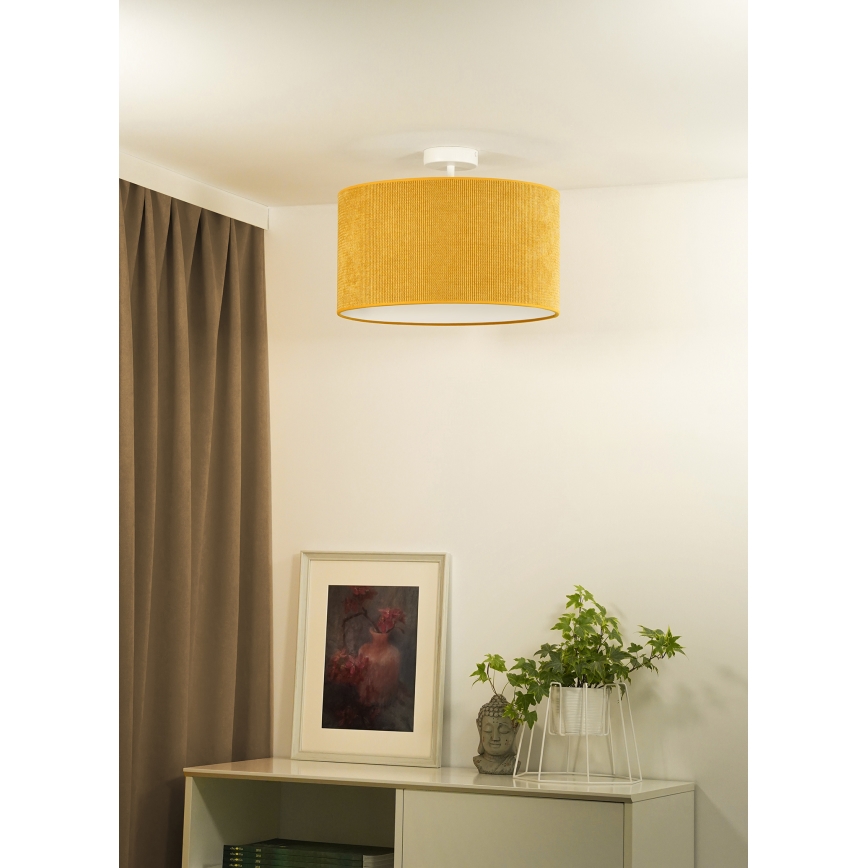 Duolla - Plafonnier CORDUROY 1xE27/15W/230V d. 40 cm jaune
