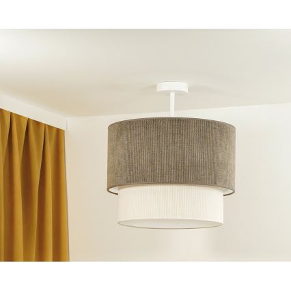 Duolla - Plafonnier CORDUROY 1xE27/15W/230V d. 40 cm marron/crème