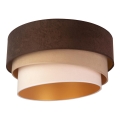 Duolla - Plafonnier DEVON 1xE27/40W/230V d. 45 cm marron/beige
