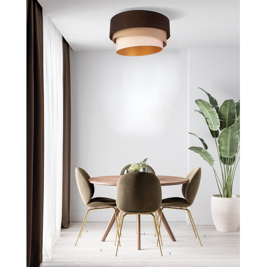 Duolla - Plafonnier DEVON 1xE27/40W/230V d. 45 cm marron/beige