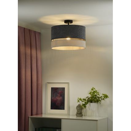 Duolla - Plafonnier DOUBLE 1xE27/15W/230V d. 40 cm gris