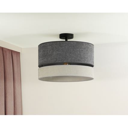 Duolla - Plafonnier DOUBLE 1xE27/15W/230V d. 40 cm gris