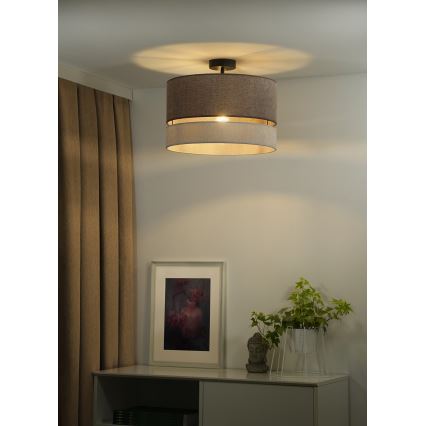 Duolla - Plafonnier DOUBLE 1xE27/15W/230V d. 40 cm marron/gris