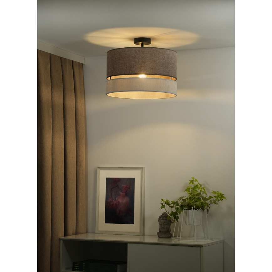 Duolla - Plafonnier DOUBLE 1xE27/15W/230V d. 40 cm marron/gris